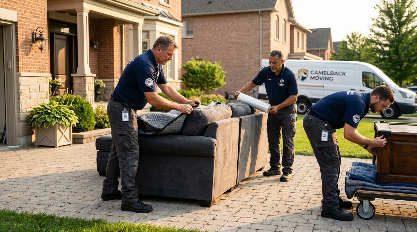 Large estate moving crew wrapping furniture in Groveton, NH